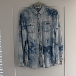Denim Acid Wash Button Down